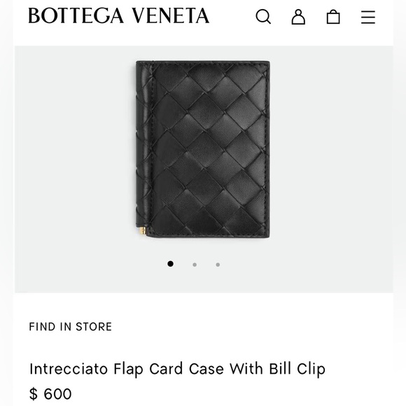 NWT BOTTEGA VENETA Intrecciato Flap Card Case With Bill Clip